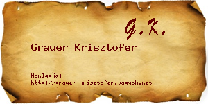 Grauer Krisztofer névjegykártya